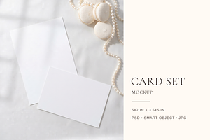 Pearl Invitation & RSVP Card Mockup