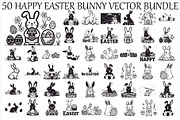 Happy Easter Bunny Vector Bundle, an Illustration by jahid234 (Thumbnail 1 of 51)
