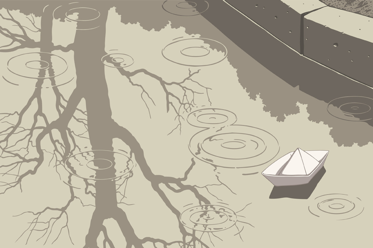 Puddle.Vector engraving, an Object Illustration by Vector Engraving (Photo 6 of 7)