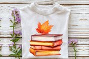 Watercolor Fall Book Stack Clipart, an Illustration by Rose Art (Thumbnail 7 of 7)