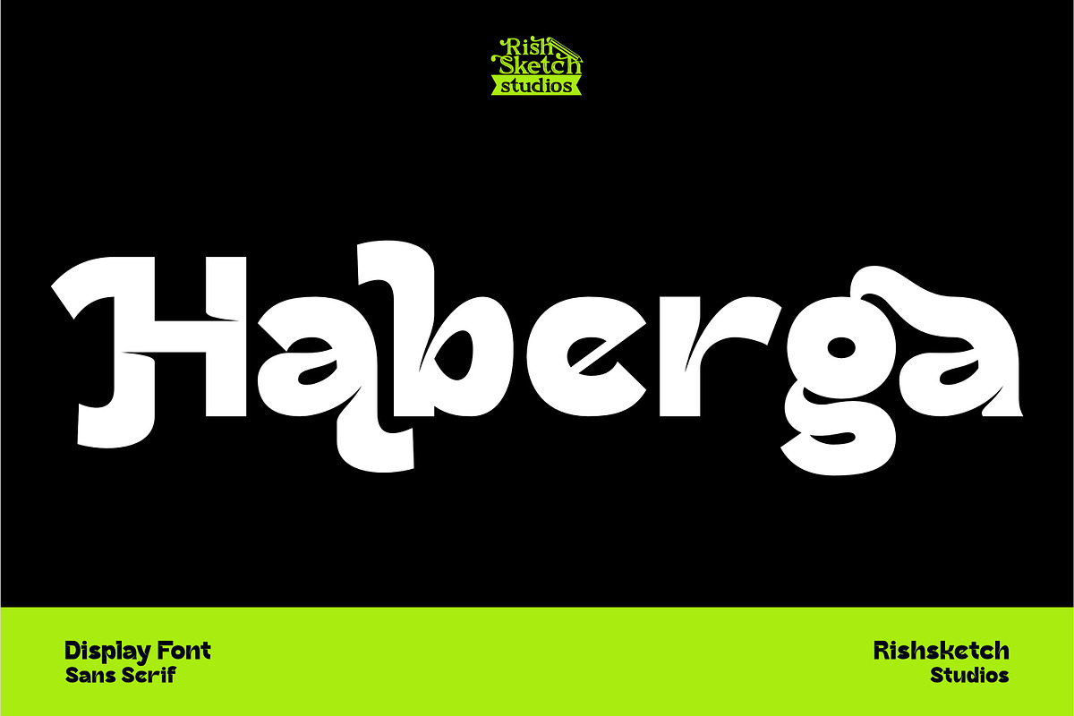 Haberga - Sans Serif Display Font, a Sans Serif Font by Rishsketch (Photo 1 of 13)