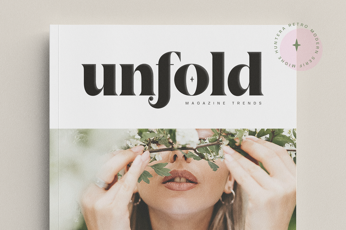 Mighe Huntera - Retro Modern Serif, a Serif Font by Namara Creative Studio (Photo 3 of 14)