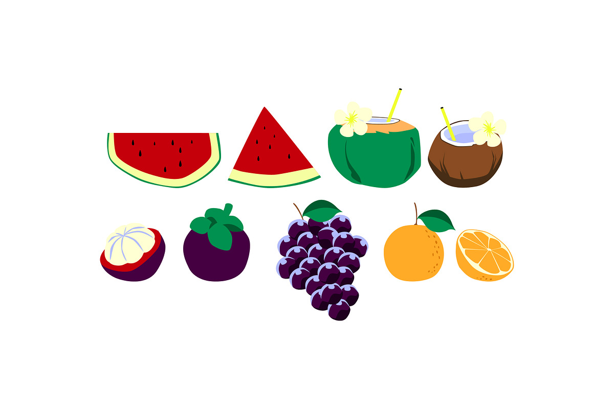 Summer Fruits Doodle Illustration, an Object Graphic by SLAB! Design (Photo 2 of 3)