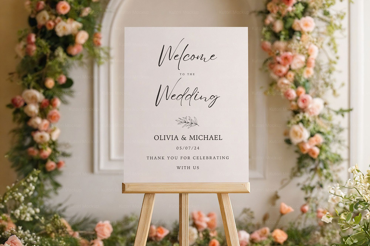 Elegant 16x20 Wedding Welcome Sign, a Product Mockup by MockupWizard (Photo 5 of 5)