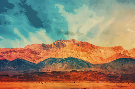 A stunning view of layered mountain, a Photo by Tanuart