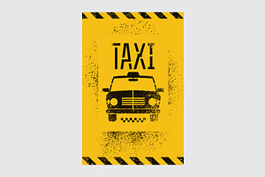 Typographic Retro Grunge Taxi Poster