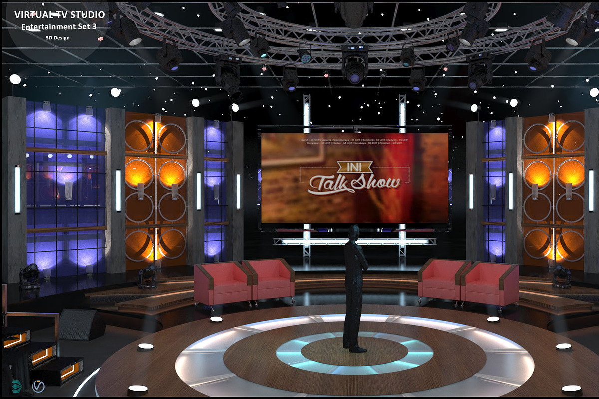 TV Studio Entertainment Set 3, a Furniture 3D Model by akerStudio (Photo 8 of 22)