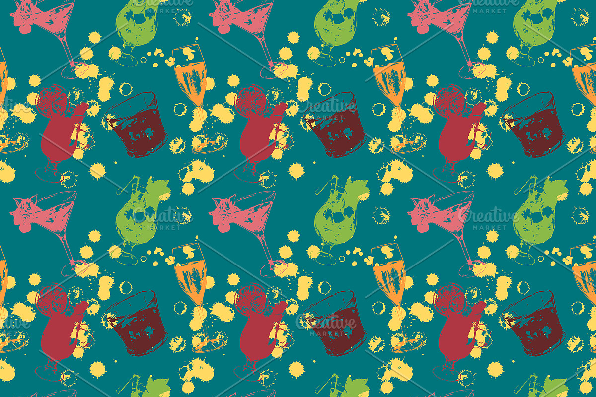 Alcohol alcohol drink pattern vector, a Pattern Graphic by Art By Silmairel (Photo 2 of 2)