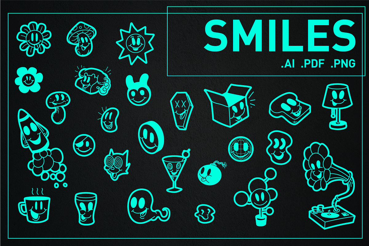 Smiley Face Collecion, an Illustration by Inkwell Supply Co (Photo 1 of 7)