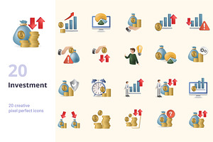 Investment 3D Icons Set Bundle, an Object Graphic by Aimagenarium@gmail.com