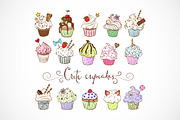 Doodle cupcakes, a Food Illustration by Elina_Li (Thumbnail 1 of 8)