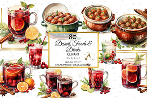 Deserts Foods And Drinks Clipart