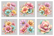 Watercolor Flower Clipart PNG, an Illustration by Black Bird Studio (Thumbnail 5 of 5)