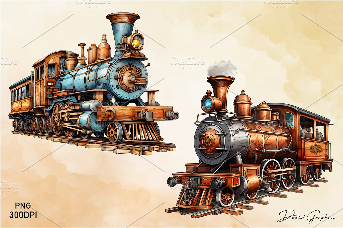 Vintage Wooden Train Sublimation Png, an Object Illustration by danishgraphics (Photo 7 of 9)