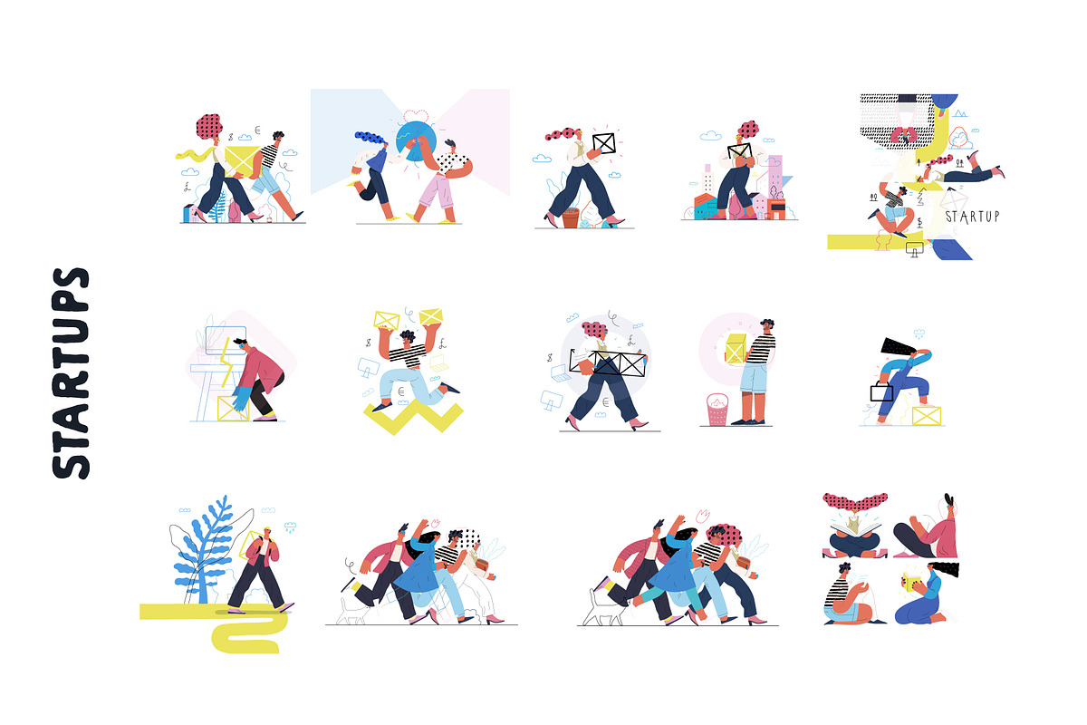 Startups flat vector illustrations, a Templates & Theme by Grivina's shop (Photo 5 of 45)