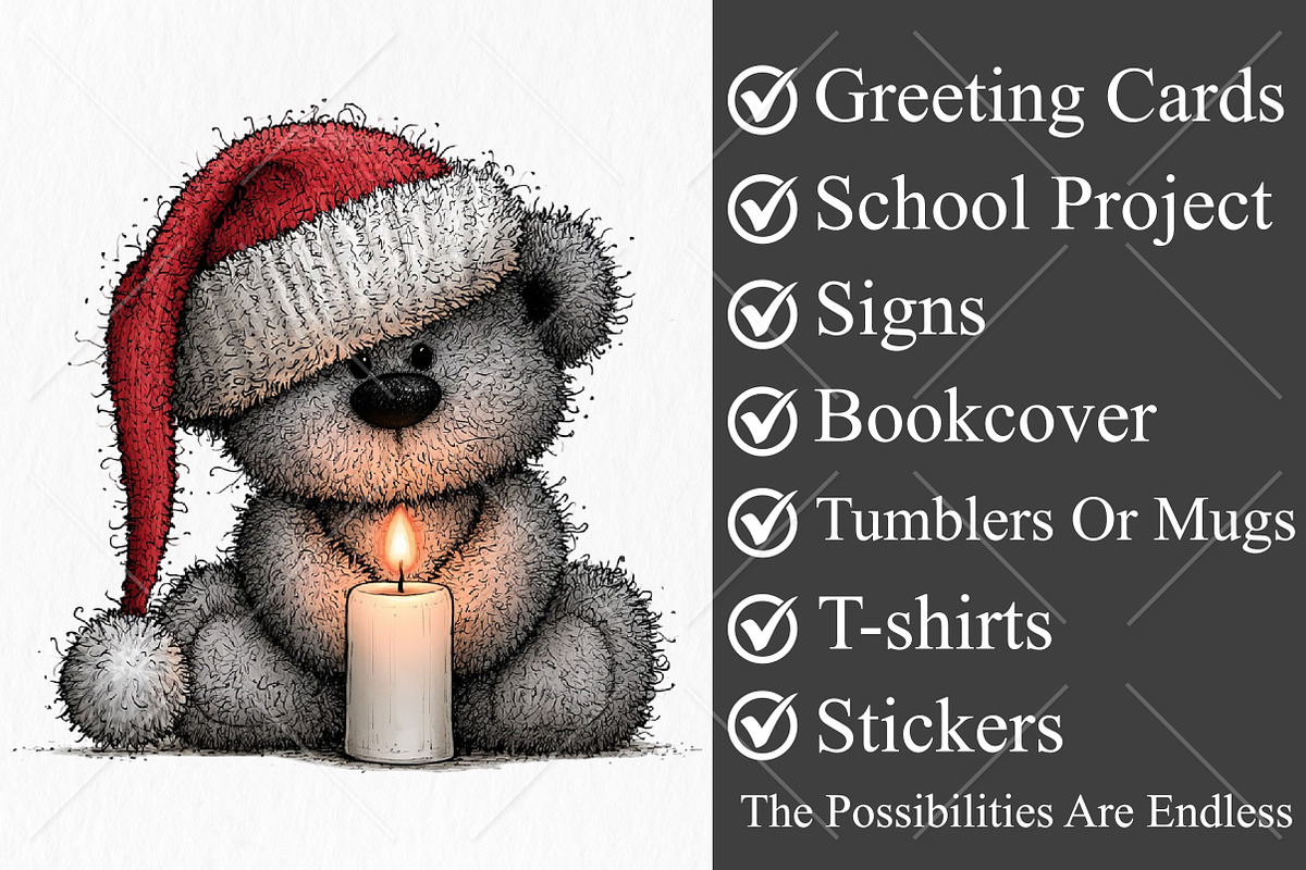 Whimsical Teddy Bear Christmas PNG, a Seasonal Illustration by Canvas Craft (Photo 3 of 10)