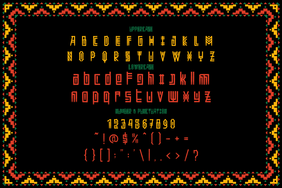 Aztec Beat Ethnic Tribal Font, a Font by PutraCetol Studio (Photo 5 of 5)