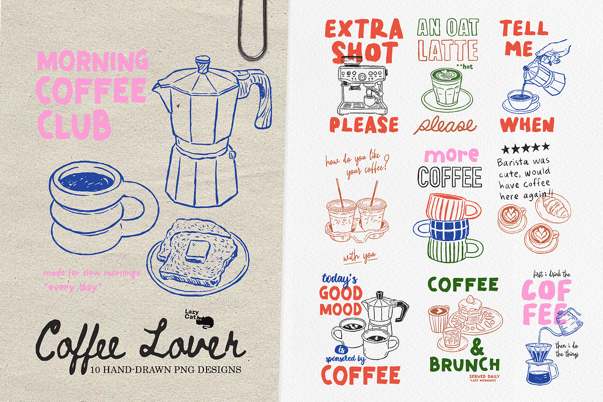Coffee Lover Designs, an Object Graphic by Lazy Cat (Photo 1 of 7)