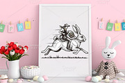Cowboy Riding Easter Bunny PNG, an Illustration by Canvas Craft (Thumbnail 6 of 6)