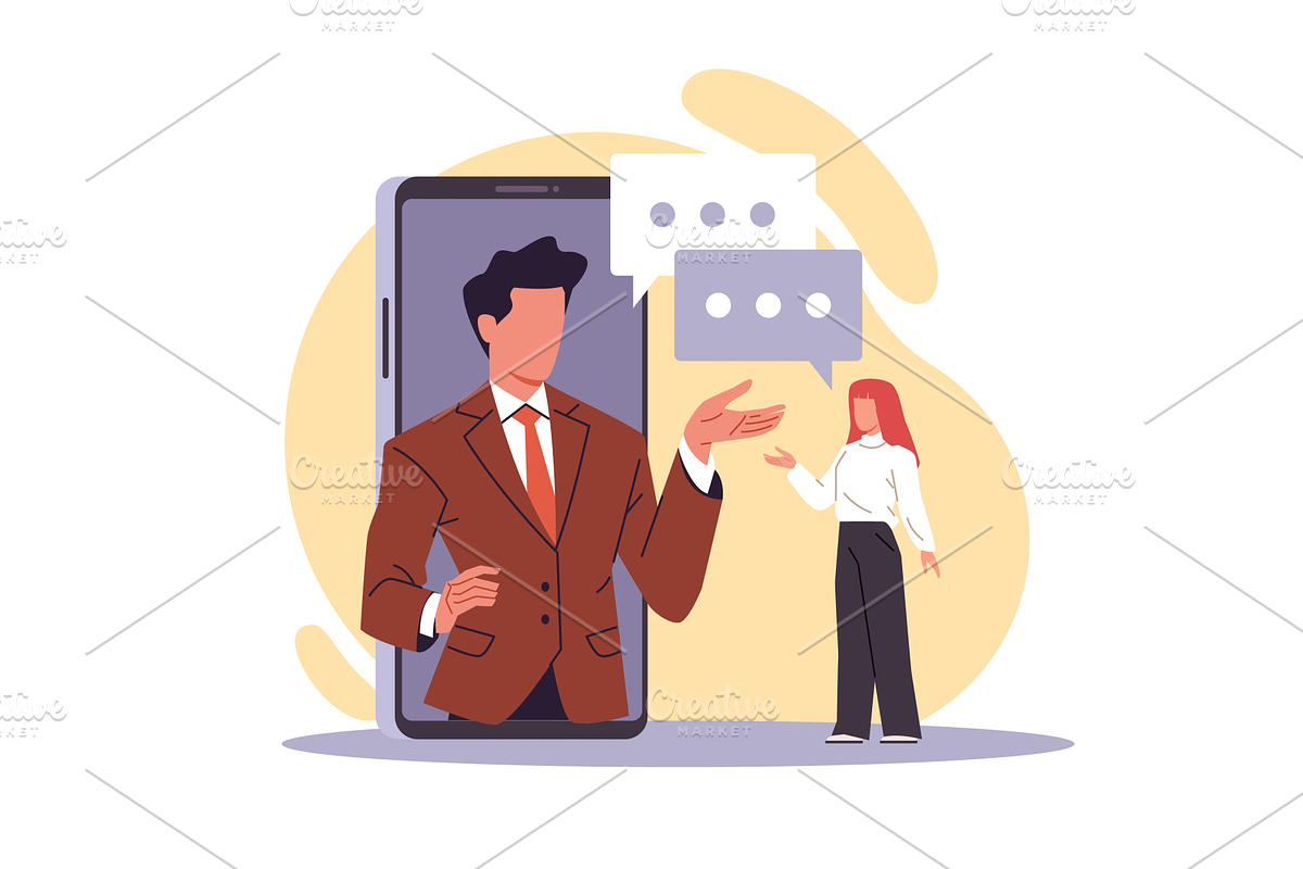 Social media connections. Virtual, a Technology Illustration by YummyBuum