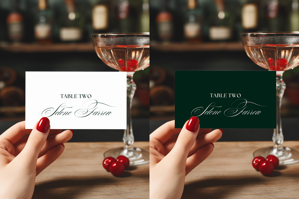 Retro 3.5x2 Place Card Mockup, a Product Mockup by Serenefeeling (Photo 2 of 6)