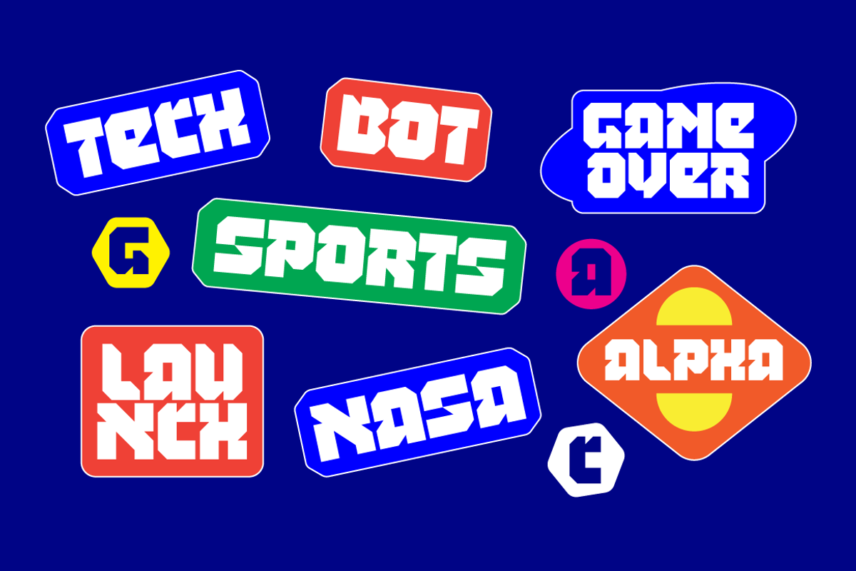 Hexacore Futuristic Display Font, a Symbol Font by Serbaneka Studio (Photo 3 of 7)