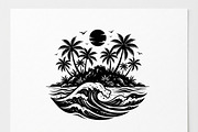 50 Tropical Palm Island Silhouette, an Empty State Illustration by Amazin_art (Thumbnail 27 of 41)
