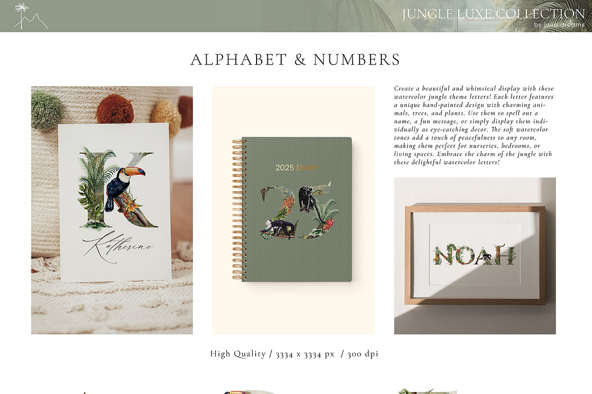 Jungle Luxe Watercolor Collection, an Object Graphic by Julia Dreams (Photo 4 of 12)