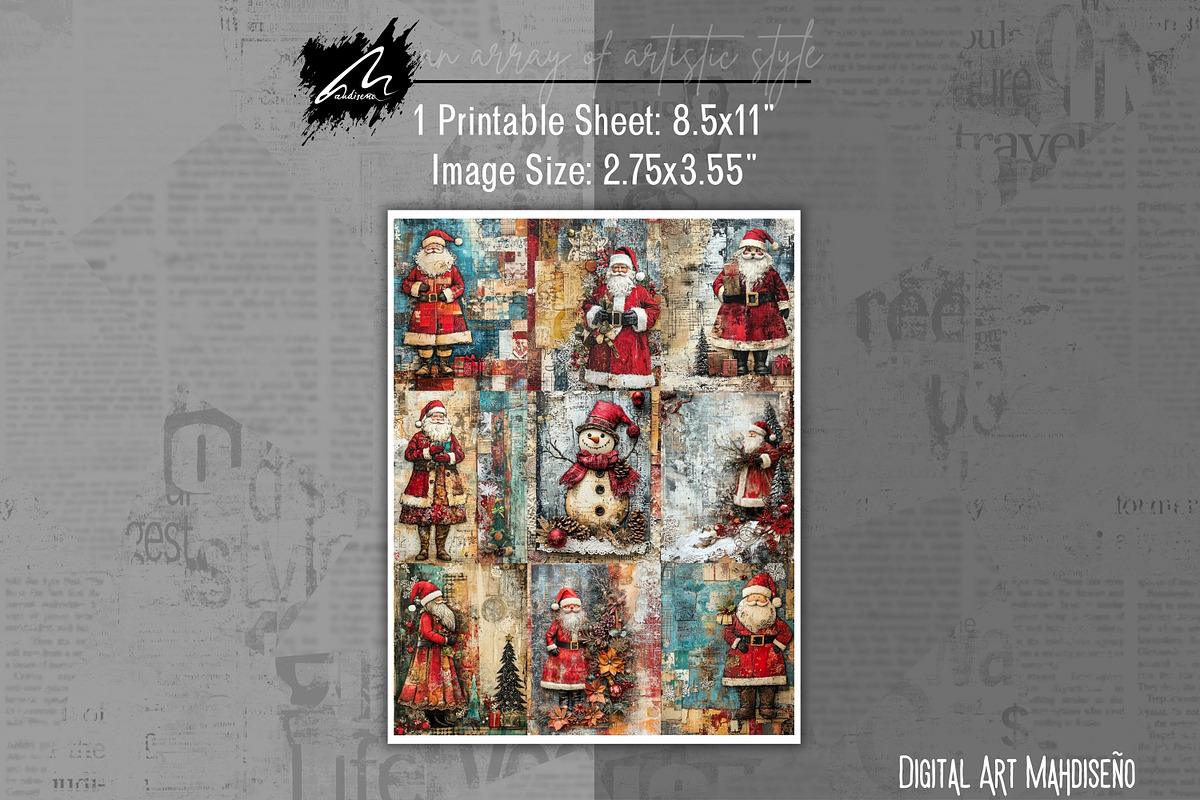 Cute Xmas Santa Claus Journal Pages, a Person Illustration by Digital Art Mahdiseño (Photo 10 of 10)