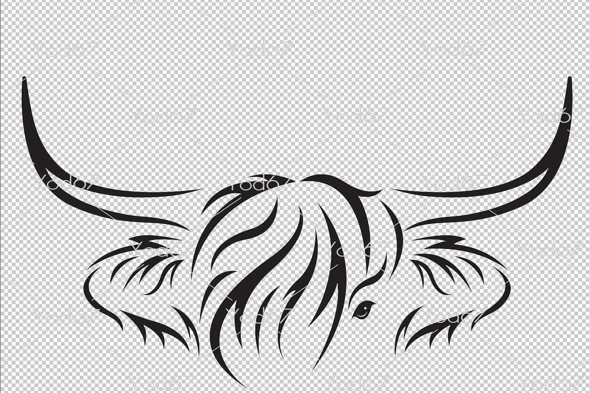 Vector of highland cow head design., an Animal Illustration by yod67 (Photo 2 of 2)