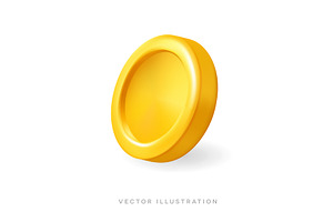 3d gold coin. Casino currency token, an Object Illustration by GraphiShop