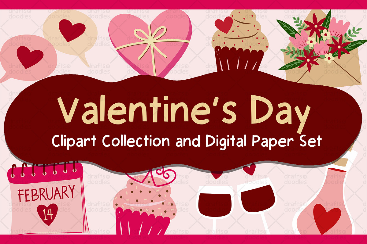 Valentine's Day Graphic Set, a Pattern Graphic by Drafts n Doodles (Photo 1 of 6)