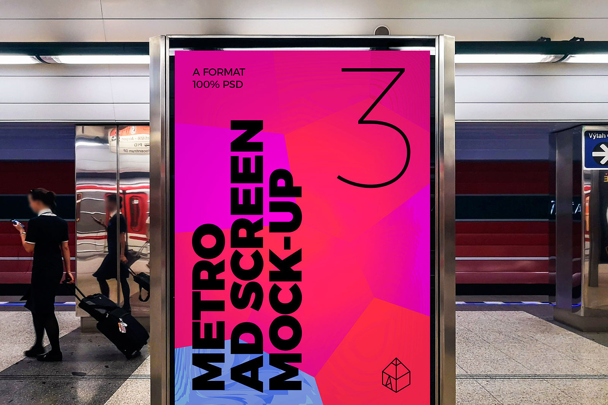 Metro Ad Screen Mock-Ups 6 v1, an Advertising Mockup by Graphic Shelter (Photo 1 of 3)