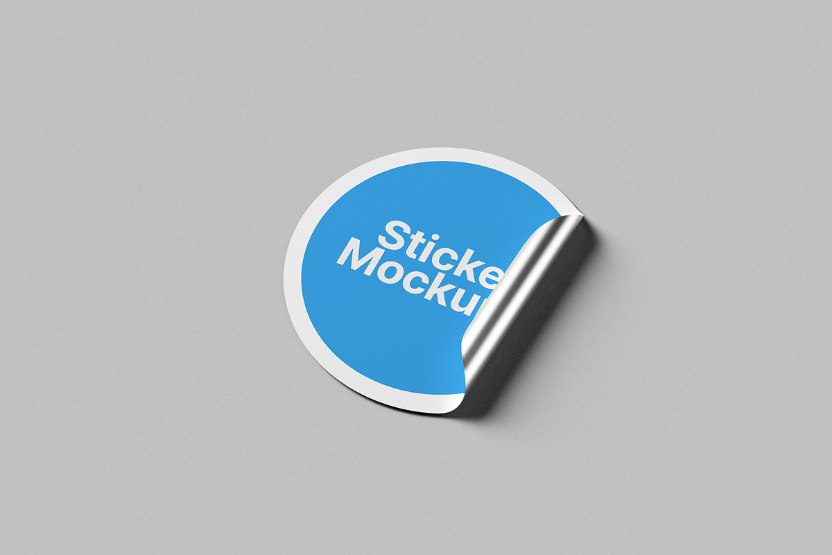 Round Sticker Mockups, a Print Template by artimasa (Photo 4 of 6)