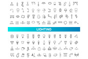 Lighting Icons Set Collection, an Outline Icon by Tettygreen (Thumbnail 1 of 3)