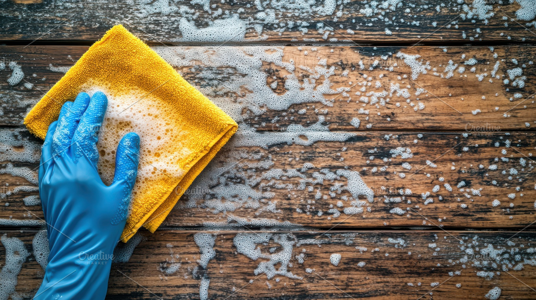 Cleaning wooden surface with yellow, a Background Photo by Pixeness Studio