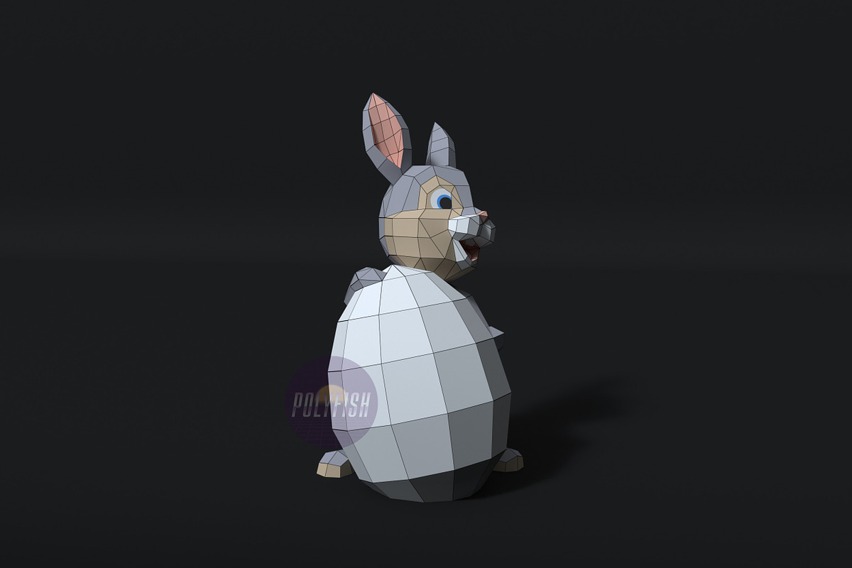 Easter Bunny Papercraft template, a Pattern Graphic by PolyFish (Photo 2 of 8)