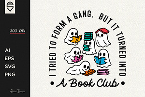 Ghost group reading books together, a Graphic by shaondesigns