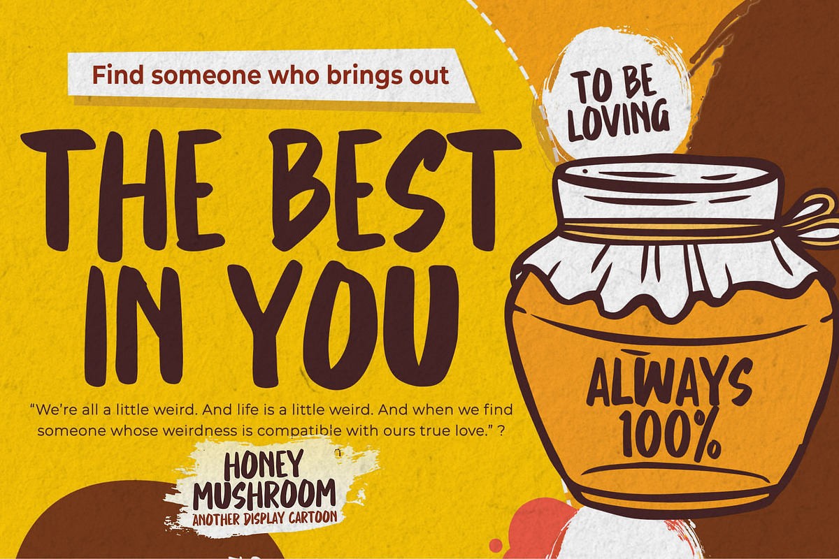 Honey Mushroom -Display Cartoon Font, a Font by Gassstype (Photo 3 of 8)