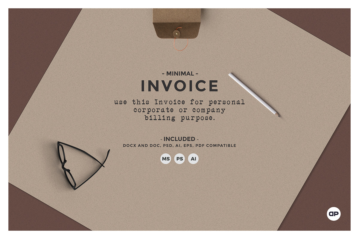 Minimal Invoice, a Stationery Template by AyshaCanvas (Photo 3 of 3)