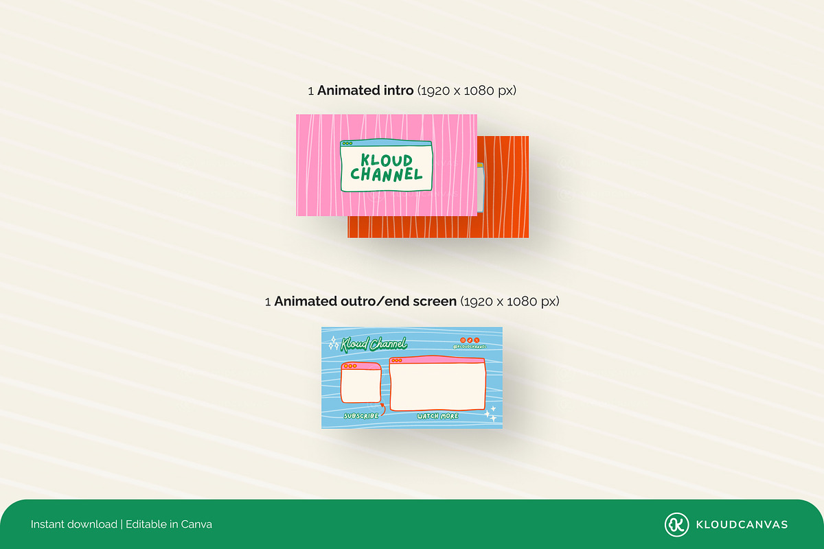 YouTube Branding Kit - Happy Doodle, a Social Media Template by KloudCanvas (Photo 3 of 7)
