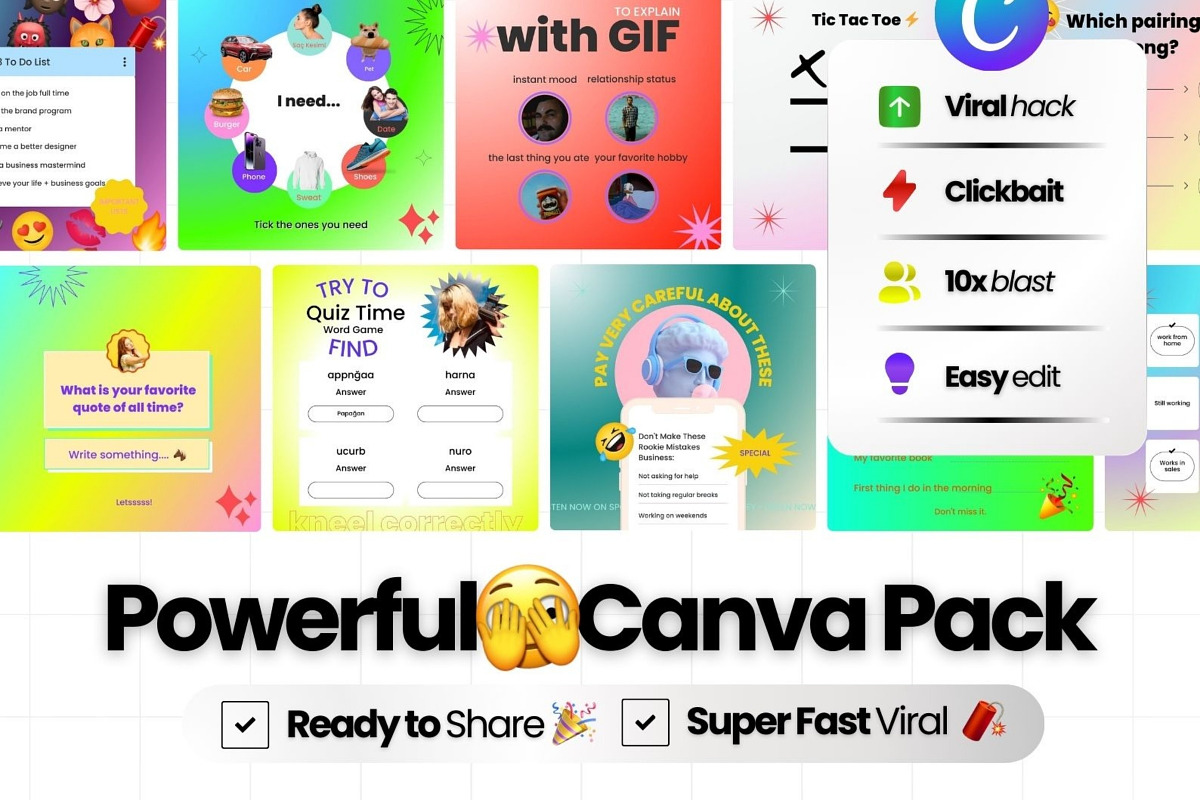 Interaction Pack Canva Templates, a Social Media Template by Virall (Photo 3 of 10)
