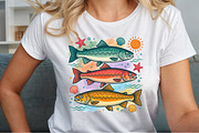 Colorful Fish Ocean Vintage PNG, a Work Illustration by Sublimation Artist (Thumbnail 5 of 9)