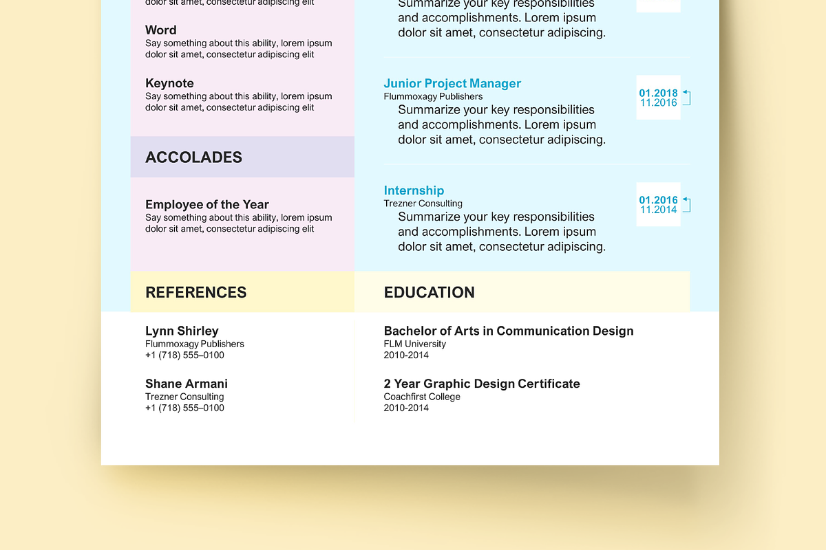 Happy Bright Resume Set, a Resume Template by Knockout Prezo (Photo 7 of 10)