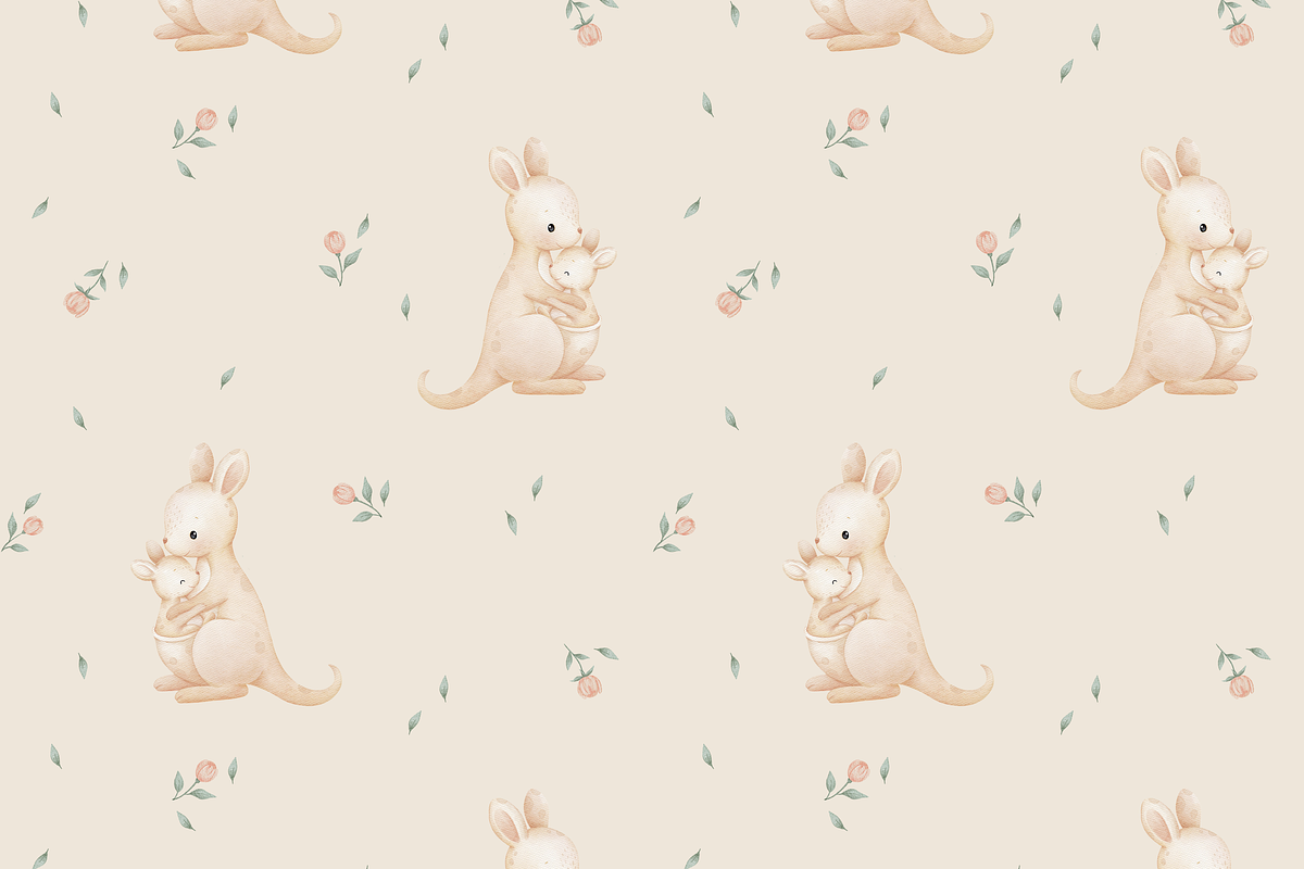 Kangaroo Cuddles – Clipart & Pattern, a Pattern Graphic by tetiartline (Photo 6 of 7)