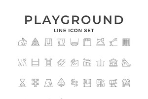 Set line icons of playground, an Outline Icon by motorama