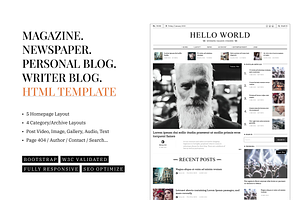 Hewo - Magazine Blog HTML Template, a HTML Template by AliThemes