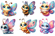 Watercolor Cartoon Funny Butterfly, an Illustration by CraftArtStudio (Thumbnail 2 of 5)