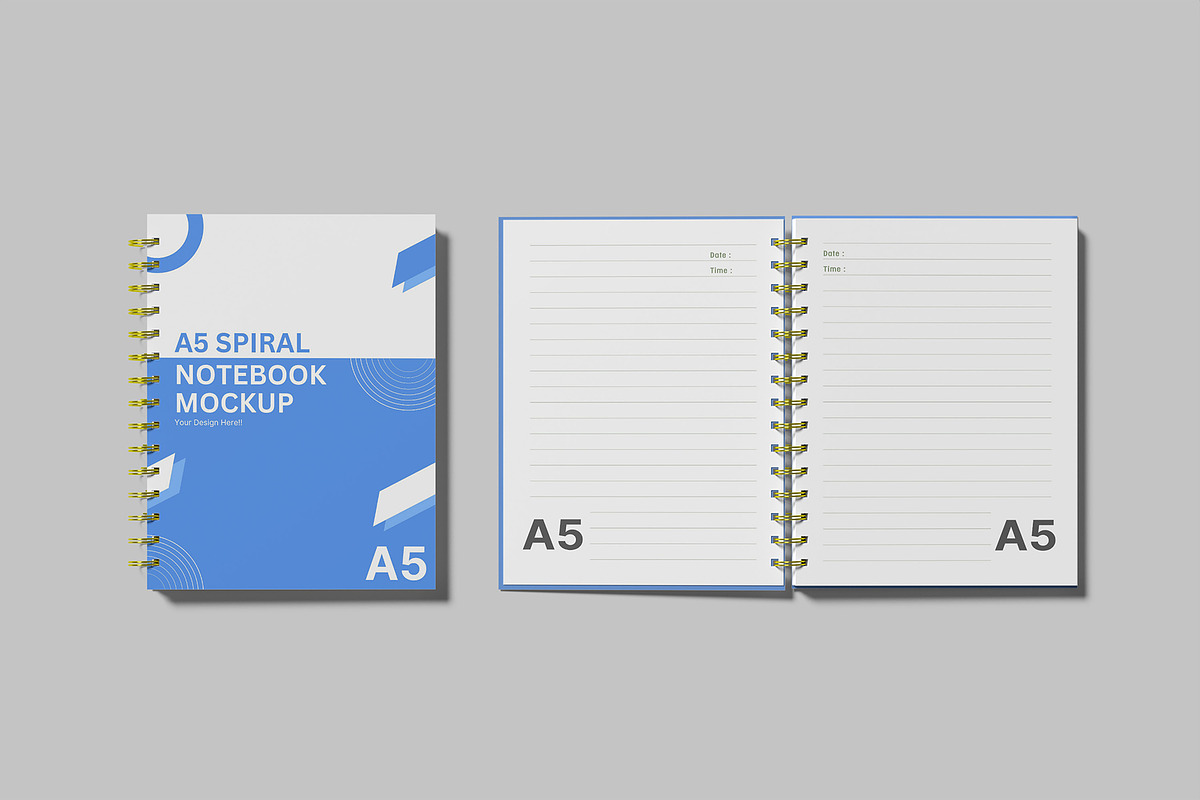 A5 Spiral Notebook Mockup Set preview 2