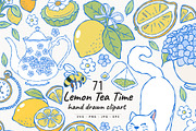 Lemon Tea Time Clipart Hand Drawn, a Food Illustration by TitaLivingArt (Thumbnail 1 of 10)